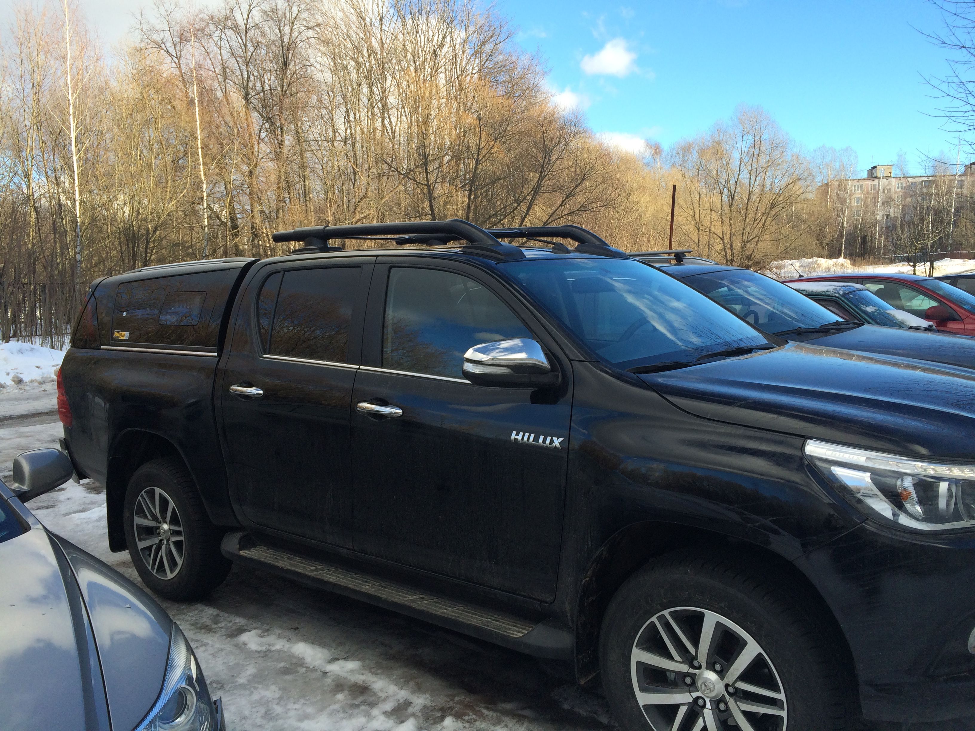Toyota Hilux / Рейлинги / Рейлинги из алюминиевых труб Maxport Black
