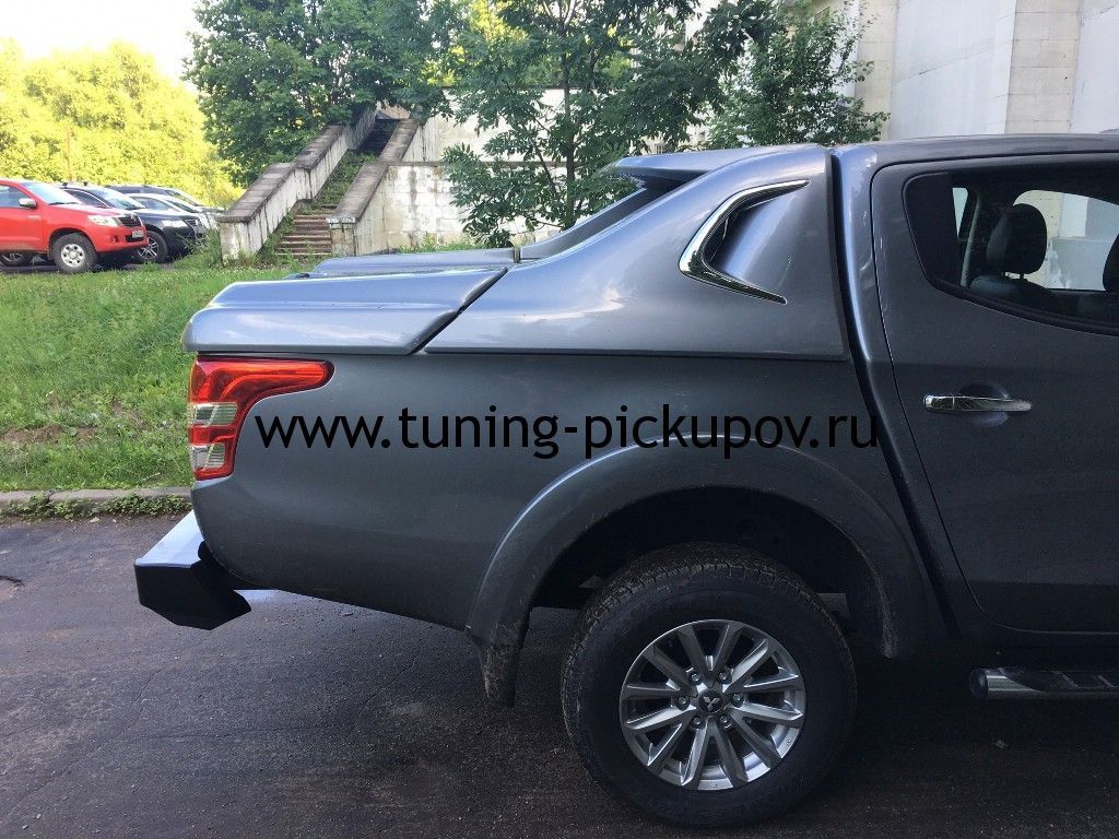 Бампер задний усиленный с квадратом под фаркоп - Mitsubishi L200 2015-2024 - Бампер задний - 