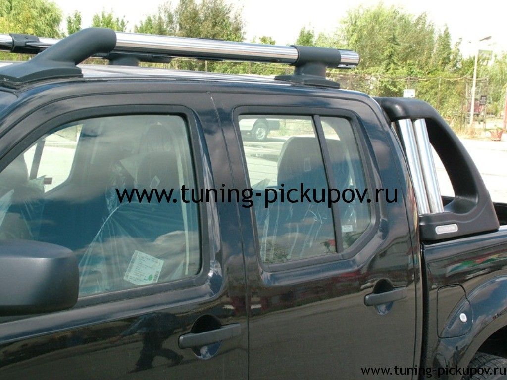 Рейлинги из алюминиевых труб Maxport Black/Chrome Triton - Mitsubishi L200 2006-2015 - Рейлинги 