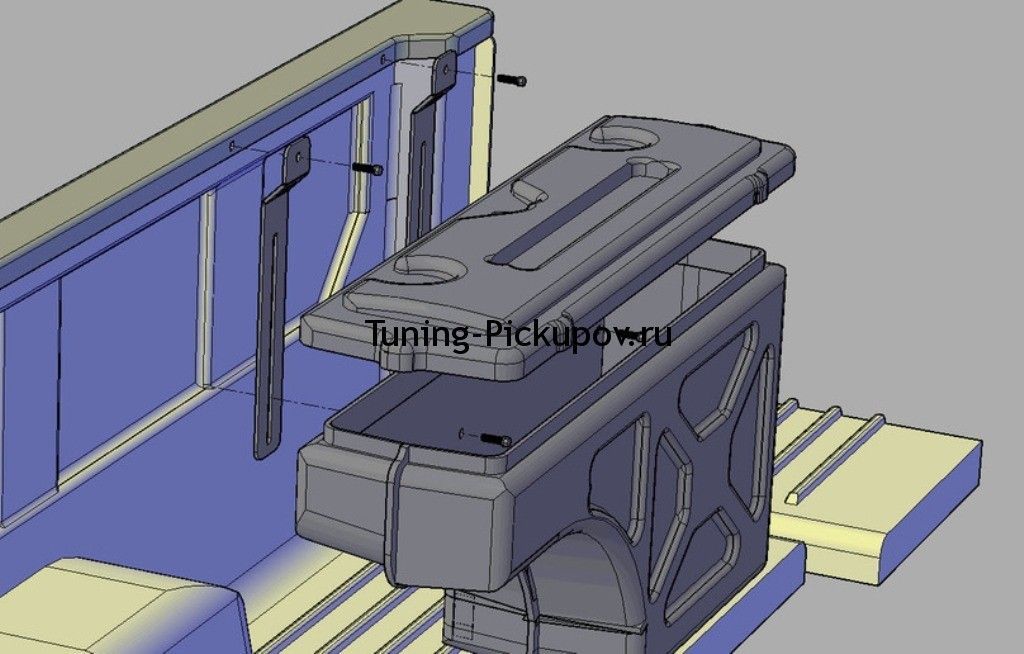 Mitsubishi / L200 2015-2024 / Ящик в кузов / Не поворотный бокс в кузов пикапа