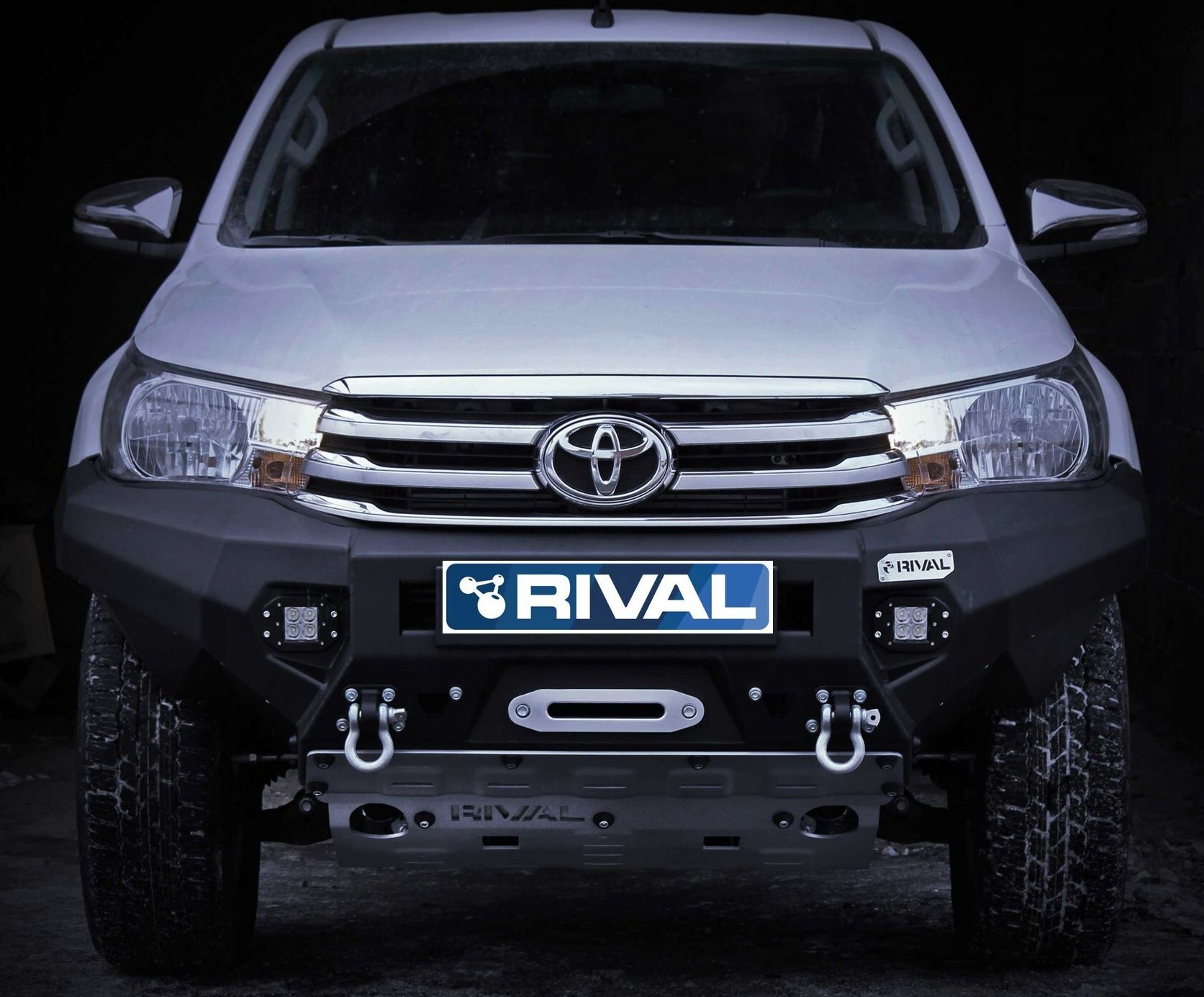 Бампер передний алюминиевый, кроме Exclusive - Toyota Hilux 2015-2024 - Бампер передний