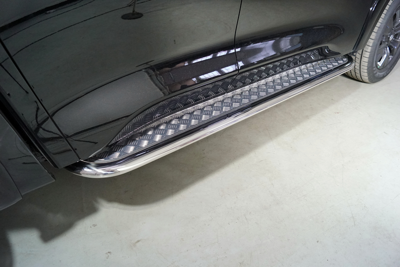 Great Wall / Poer / Пороги / Пороги с площадкой 75х42 мм для Poer