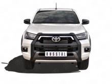 Защита переднего бампера d75х42 дуга - Toyota Hilux 2015-2024 - Защита переднего бампера 