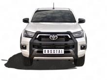 Защита переднего бампера d75х42 дуга - Toyota Hilux 2015-2023 - Защита переднего бампера 