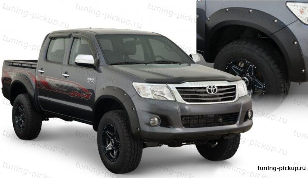 Расширители колесных арок из 4-х частей «POCKET STYLE » 4,5 см. - Toyota Hilux 2011-2015 - Расширители колесных арок - 