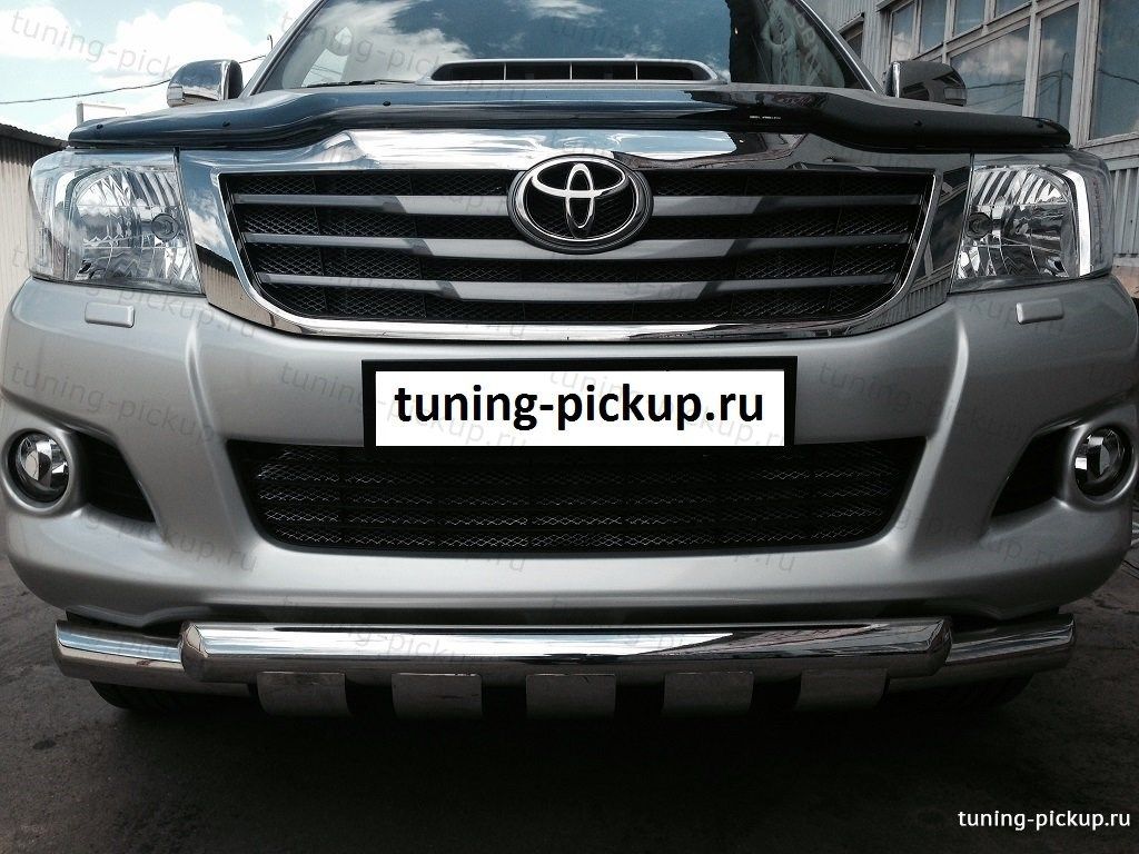 Защита переднего бампера d 76 - Toyota Hilux 2011-2015 - Защита переднего бампера