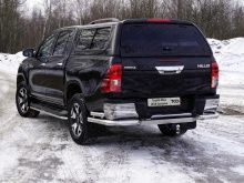 Защита заднего бампера 76,1/60,3 мм - Toyota Hilux 2015-2024 - Защита заднего бампера