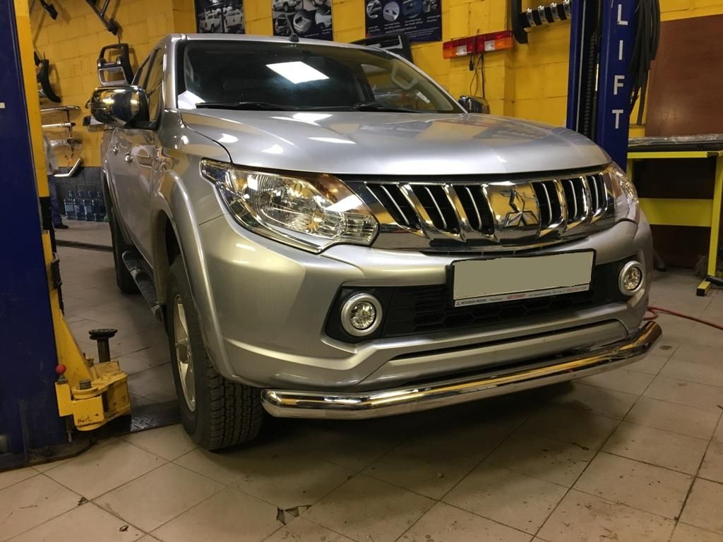 Защита переднего бампера, Ø76мм. - Mitsubishi L200 2015-2024 - Защита переднего бампера