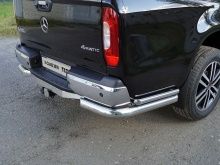 Защита задняя (уголки двойные) 76,1/42,4 мм - Mercedes X-Class - Защита заднего бампера