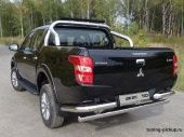 Защитная дуга в кузов 76,1 мм. со светодиодной фарой  - Mitsubishi L200 2015-2024 - Защитные дуги в кузов