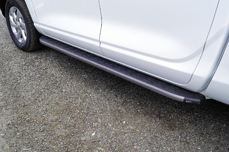 Great Wall / Poer King Kong / Пороги / Пороги алюминиевые с пластиковой накладкой (карбон серые) 2020 мм для Poer King Kong