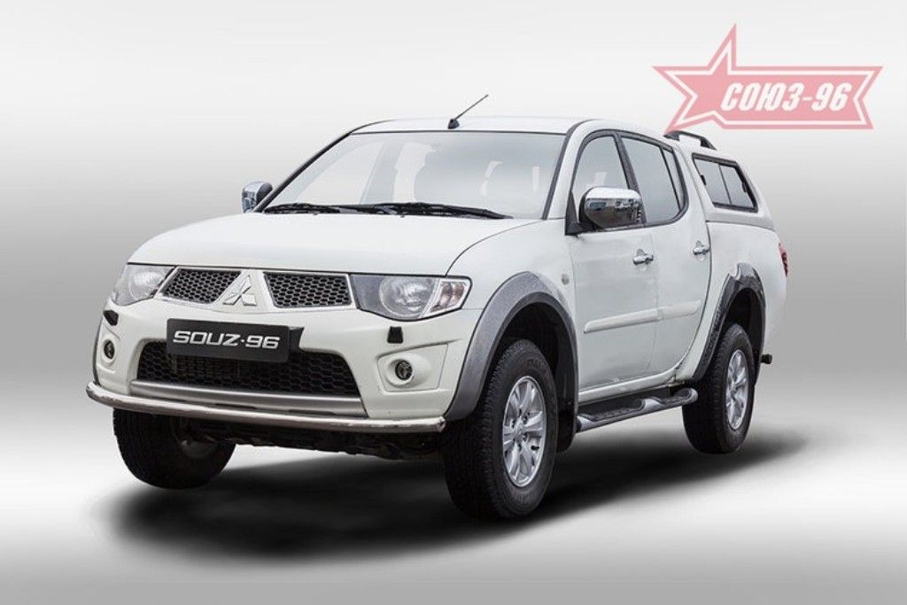 Защита переднего бампера труба d76 LONG - Mitsubishi L200 2006-2015 - Защита переднего бампера
