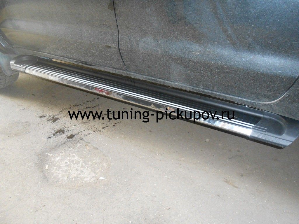 Пороги SIRUS BLACK - Toyota Hilux 2011-2015 - Пороги - 