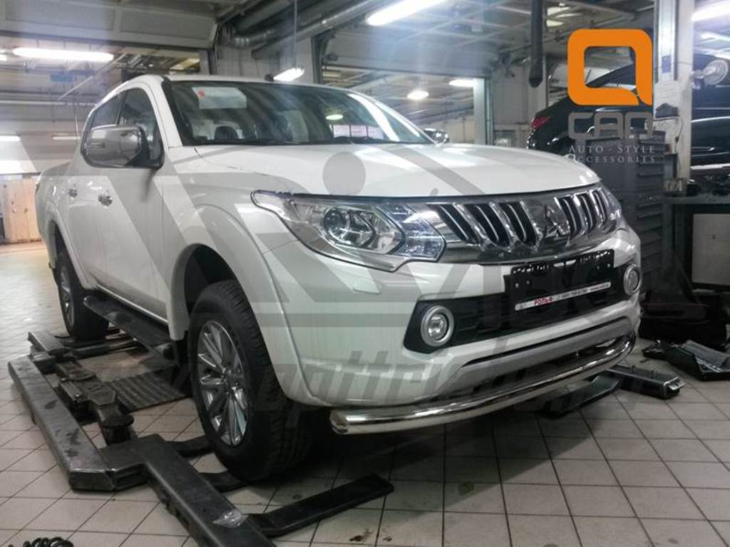 Защита переднего бампера одинарная d76 - Mitsubishi L200 2015-2024 - Защита переднего бампера