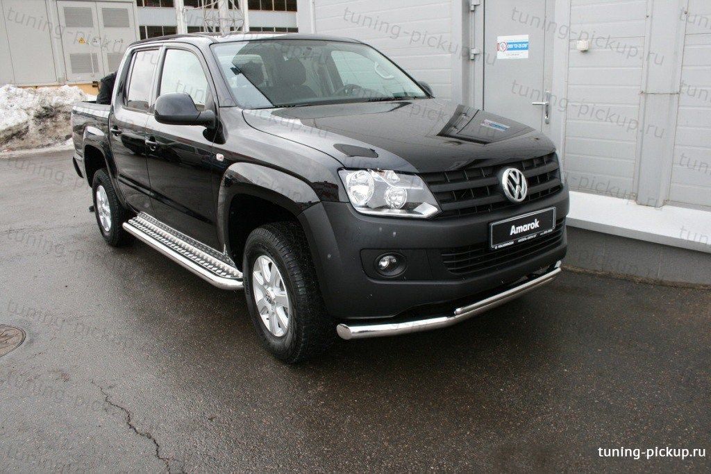Пороги с листом d 76 (компл 2шт.) - Volkswagen Amarok - Пороги