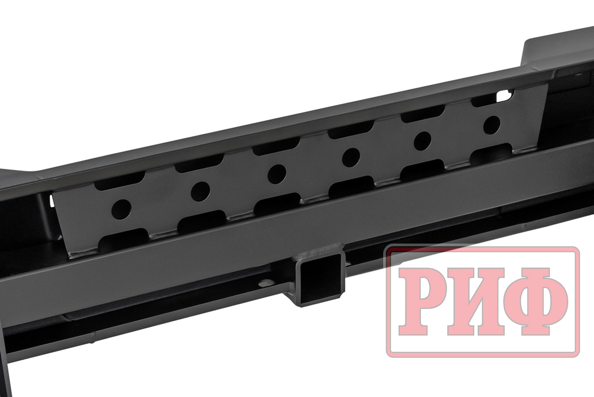 Changan Hunter / Бампер задний / Бампер РИФ силовой задний Changan Hunter Plus с квадратом под фаркоп и фонарями