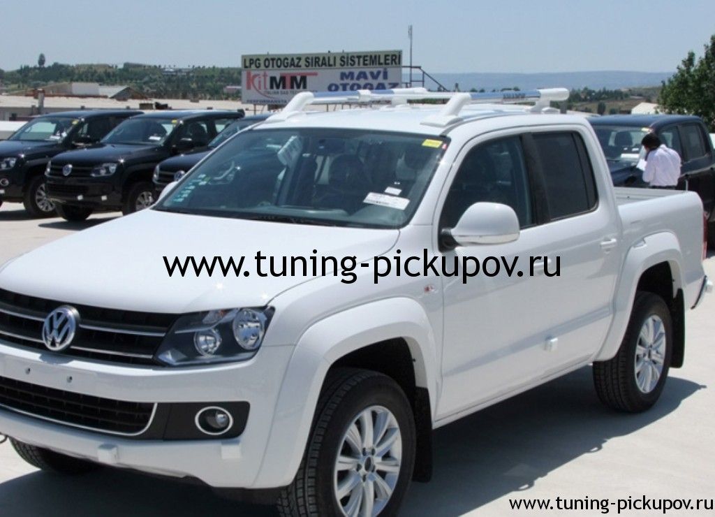 Рейлинги из алюминиевых труб Maxport White/Chrome - Volkswagen Amarok - Рейлинги 