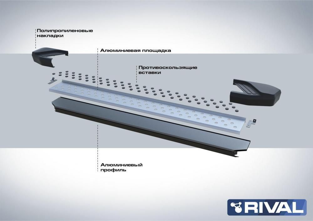 Mitsubishi / L200 2015-2024 / Пороги / Порог-площадка "Bmw-Style"