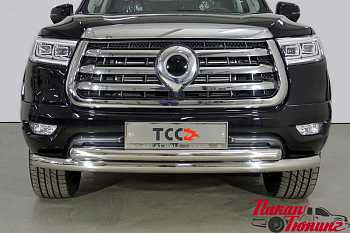 Great Wall / Защита переднего бампера / Защита переднего бампера для GW Poer / Защита передняя нижняя (двойная) 76,1/60,3 мм для Poer