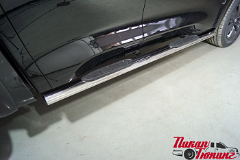 Great Wall / Пороги / Пороги для GW Poer / Пороги овальные с накладкой 120х60 мм для Poer