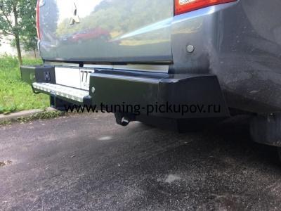 Бампер задний усиленный с квадратом под фаркоп - Mitsubishi L200 2015-2024 - Бампер задний - 