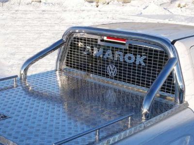 Защитные дуги в кузов и защита заднего стекла 76,1 мм (на крышку фирмы TCC) - Volkswagen Amarok - Защитные дуги - 