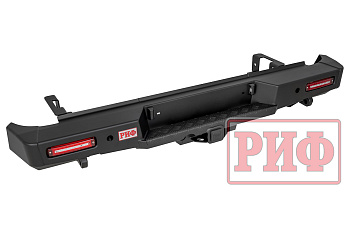 Changan Hunter / Бампер задний / Бампер РИФ силовой задний Changan Hunter Plus с квадратом под фаркоп и фонарями