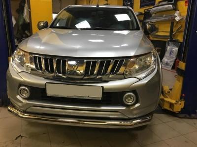 Защита переднего бампера, Ø76мм. - Mitsubishi L200 2015-2024 - Защита переднего бампера - 