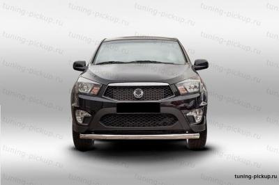 Защита переднего бампера труба d76 - Ssang Yong - Защита переднего бампера - 