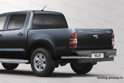Защита задняя уголки d 60 (компл 2 шт.) - Toyota Hilux 2011-2015 - Защита заднего бампера - 
