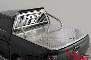 Great Wall / Защитные дуги в кузов пикапа / Дуги для Poer / Защита кузова и заднего стекла (для крышки) 75х42 мм со светодиодной фарой для Poer