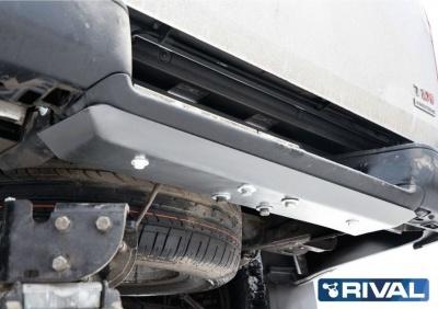 Защита заднего бампера алюминий + крепеж RIVAL V 2.0TDI; 3.0TDI - Volkswagen Amarok - Защита картера, кпп и топливного бака - 