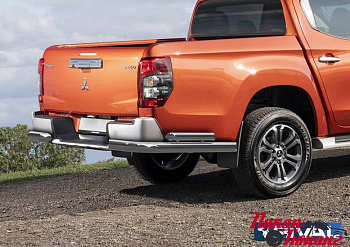 Mitsubishi / L200 2015-2024 / Защита заднего бампера / Защита заднего бампера d76+d57 уголки