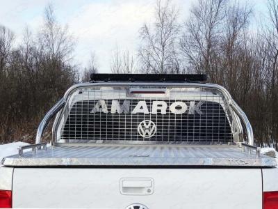 Защитные дуги кузова с защитой заднего стекла со светодиодной фарой 75х42 мм (на крышку фирмы TCC) - Volkswagen Amarok - Защитные дуги - 