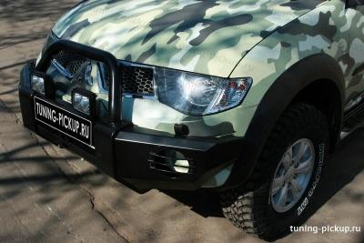 Бампер передний усиленный с одной центральной дугой - Mitsubishi L200 2006-2015 - Бампер передний - 