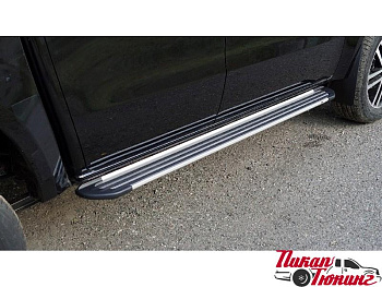 JAC / T9 / Пороги / Пороги алюминиевые Slim Line Silver / Black 1920 мм JAC T9