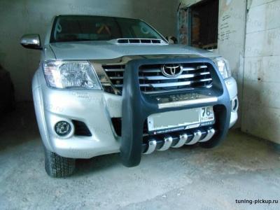 Защита переднего бампера QT002  PASIFIC - Toyota Hilux 2011-2015 - Защита переднего бампера - 