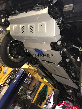 Toyota Hilux / Защита ДВС, РК, КПП, Т.Б. / Защита Радиатора, ДВС, КПП, РК (2.4 TD, 2.8 TD) (Алюминий 4мм)