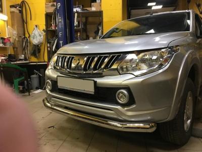 Защита переднего бампера, Ø76мм. - Mitsubishi L200 2015-2024 - Защита переднего бампера - 