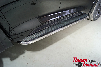 Great Wall / Пороги / Пороги для GW Poer / Пороги с площадкой (нерж. лист) 75х42 мм для Poer