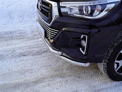 Защита переднего бампера (двойная) 60,3/60,3 мм - Toyota Hilux 2015-2024 - Защита переднего бампера  - 