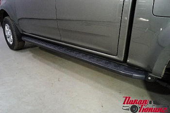 Great Wall / Пороги / Пороги для Wingle 7 / Пороги алюминиевые с пластиковой накладкой (карбон черные) 2220 мм для Wingle 7