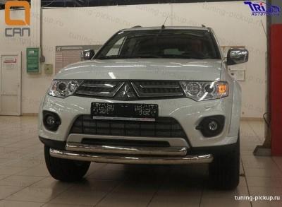 Защита переднего бампера d 76/60 - Mitsubishi L200 2006-2015 - Защита переднего бампера - 