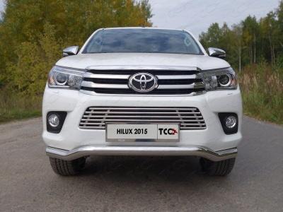 Защита переднего бампера (кенгурин) 76,1 мм - Toyota Hilux 2015-2022 - Защита переднего бампера  - 