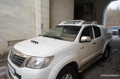 Рейлинги из алюминиевых труб Maxport White/Chrome - Toyota Hilux 2011-2015 - Багажник на крышу - 