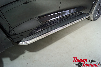 Great Wall / Пороги / Пороги для GW Poer / Пороги с площадкой (нерж. лист) 60,3 мм для Poer