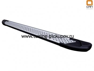 Пороги алюминиевые (Sapphire Silver) Triton - Mitsubishi L200 2006-2015 - Пороги - 