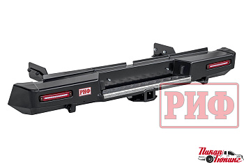 Mitsubishi / L200 2015-2024 / Бампер задний / Бампер задний усиленный с квадратом под фаркоп и фонарями, L200 NEW 2019+