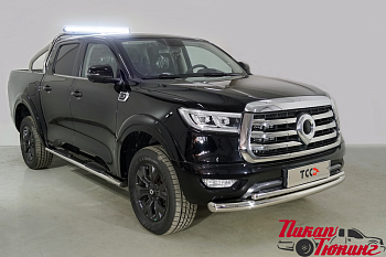 Great Wall / Защита переднего бампера / Защита переднего бампера для GW Poer / Защита передняя нижняя (двойная) 76,1/42,4 мм для Poer