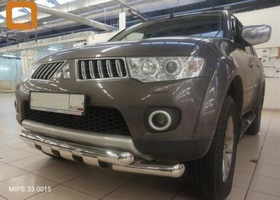 Защита переднего бампера Triton кроме комплектации Invite d 76 - Mitsubishi L200 2006-2015 - Защита переднего бампера - 